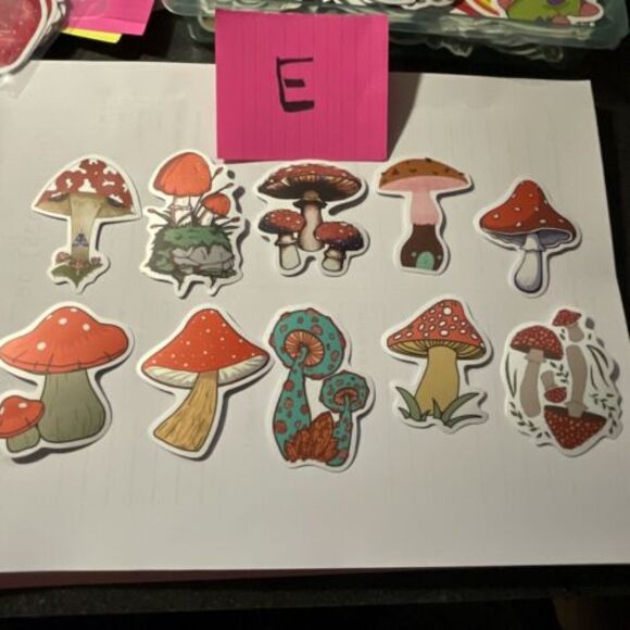Mushroom Stickers For Laptops,tumblers,phones Scrapbooking Junk Journals Lot E - Picture 1 of 1